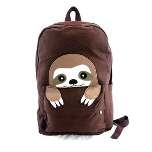 Peeking Baby Sloth Canvas Backpack     NEW!